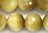 CTE2390 15 inches 10mm faceted round golden tiger eye beads