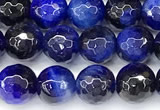 CTE2399 15 inches 6mm facted round blue tiger eye beads