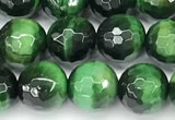 CTE2409 15 inches 8mm faceted round green tiger eye beads