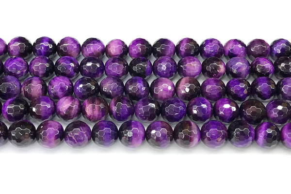 CTE2421 15 inches 10mm faceted round purple tiger eye beads