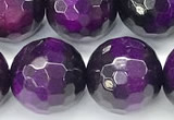 CTE2422 15 inches 12mm faceted round purple tiger eye beads