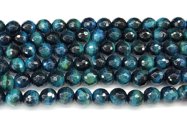 CTE2430 15 inches 8mm facted round blue tiger eye beads