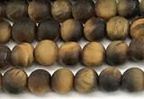 CTE2455 15 inches 4mm round matte yellow tiger eye beads