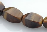 CTE26 8*15mm twisted oval yellow tiger eye beads Wholesale