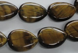 CTE307 15.5 inches 15*20mm flat teardrop yellow tiger eye gemstone beads