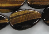 CTE308 15.5 inches 22*34mm flat teardrop yellow tiger eye gemstone beads