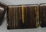 CTE313 15.5 inches 30*40mm flat tube yellow tiger eye gemstone beads