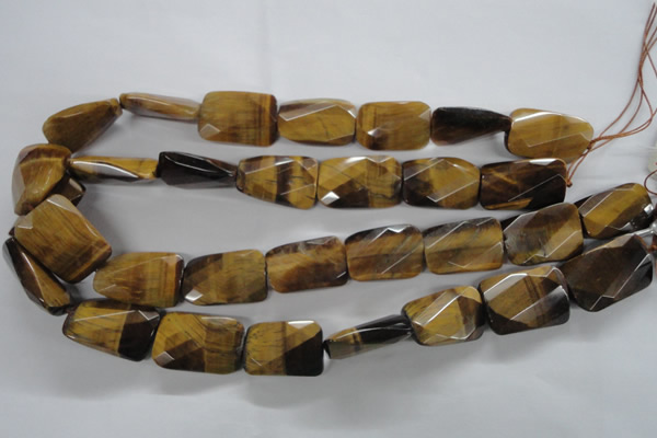 CTE318 18*25mm twisted & faceted rectangle yellow tiger eye beads