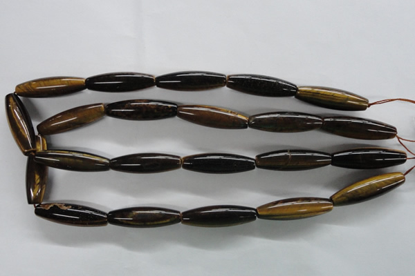 CTE331 15.5 inches 10*35mm rice yellow tiger eye gemstone beads