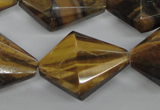 CTE333 15.5 inches 22*30mm pyramid yellow tiger eye gemstone beads