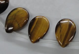 CTE338 Top-drilled 13*18mm flat teardrop yellow tiger eye gemstone beads