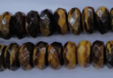 CTE403 15.5 inches 8*14mm faceted rondelle yellow tiger eye beads