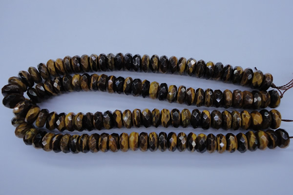 CTE403 15.5 inches 8*14mm faceted rondelle yellow tiger eye beads