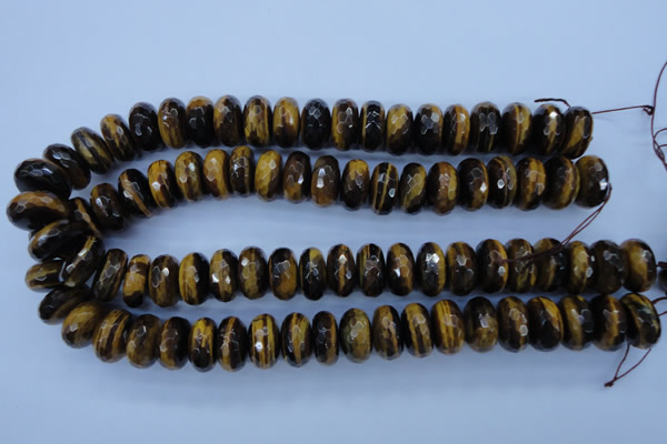 CTE405 15.5 inches 10*18mm faceted rondelle yellow tiger eye beads