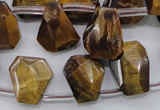 CTE409 Top-drilled 13*14mm faceted trapezoid yellow tiger eye beads