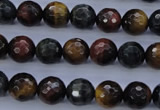 CTE454 15.5 inches 10mm faceted round mixed tiger eye beads