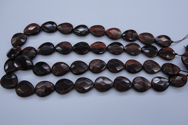 CTE465 15.5 inches 17*20mm faceted flat teardrop red tiger eye beads