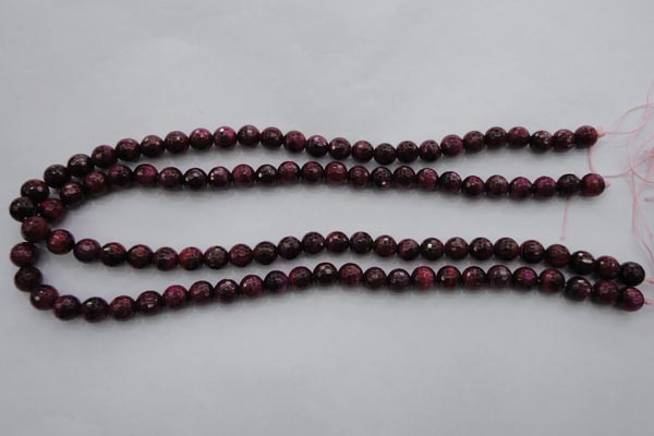 CTE472 15.5 inches 8mm faceted round red tiger eye beads wholesale