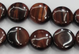 CTE53 15.5 inches 15mm flat round red tiger eye gemstone beads