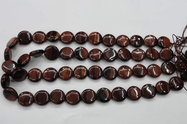 CTE53 15.5 inches 15mm flat round red tiger eye gemstone beads