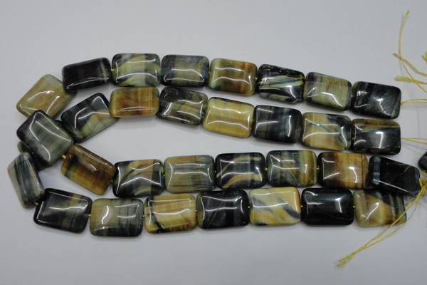 CTE578 15.5 inches 18*25mm rectangle golden & blue tiger eye beads