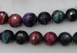 CTE582 15.5 inches 8mm faceted round colorful tiger eye beads