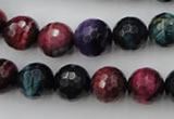 CTE583 15.5 inches 10mm faceted round colorful tiger eye beads