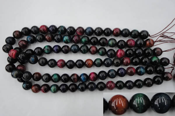 CTE594 15.5 inches 12mm round colorful tiger eye beads wholesale