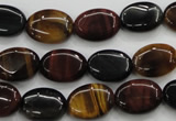 CTE60 15.5 inches 10*14mm oval mixed tiger eye gemstone beads