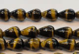 CTE605 15.5 inches 6*10mm teardrop yellow tiger eye beads wholesale