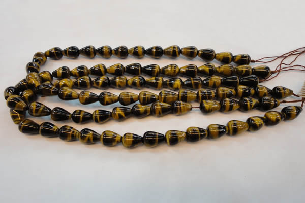 CTE606 15.5 inches 8*12mm teardrop yellow tiger eye beads wholesale