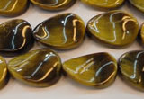 CTE638 15.5 inches 13*18mm twisted oval yellow tiger eye beads wholesale