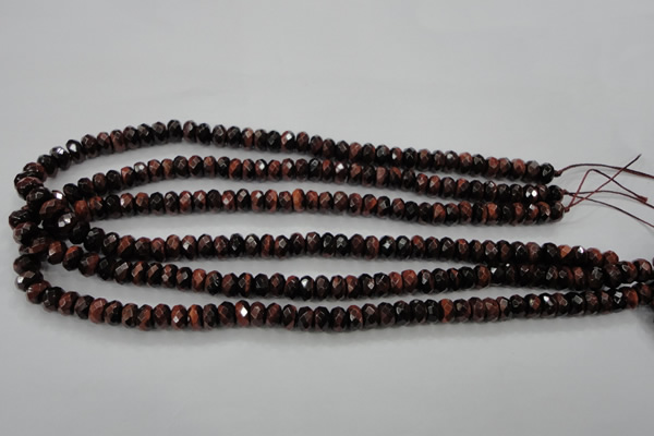 CTE65 15.5 inches 5*8mm faceted rondelle red tiger eye gemstone beads