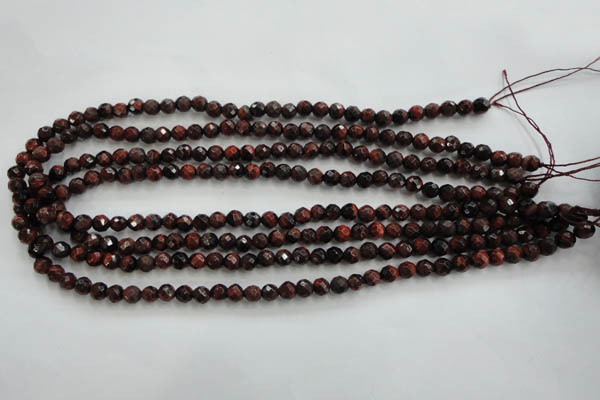 CTE701 15.5 inches 6mm faceted round red tiger eye beads