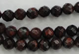 CTE702 15.5 inches 8mm faceted round red tiger eye beads