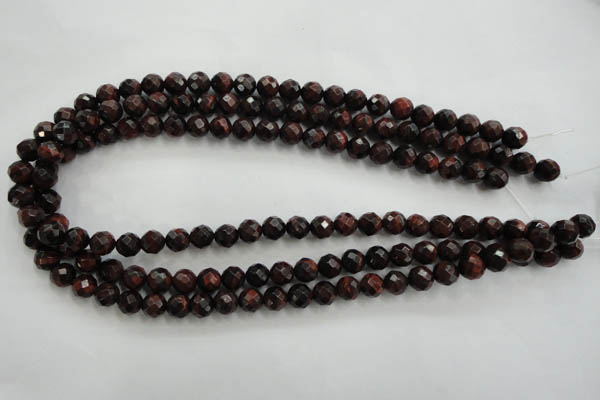 CTE702 15.5 inches 8mm faceted round red tiger eye beads