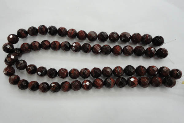 CTE705 15.5 inches 14mm faceted round red tiger eye beads