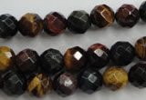 CTE713 15.5 inches 10mm faceted round mixed color tiger eye beads