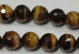 CTE755 15.5 inches 14mm faceted round yellow tiger eye beads wholesale