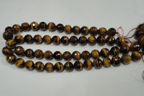 CTE756 15.5 inches 16mm faceted round yellow tiger eye beads wholesale