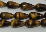 CTE761 15.5 inches 10*20mm faceted teardrop yellow tiger eye beads