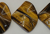 CTE845 15.5 inches 30*40mm wavy triangle yellow tiger eye beads