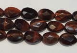 CTE881 15.5 inches 8*12mm faceted flat teardrop red tiger eye beads