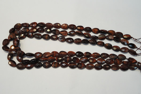 CTE881 15.5 inches 8*12mm faceted flat teardrop red tiger eye beads