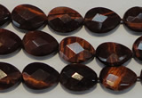 CTE882 15.5 inches 10*14mm faceted flat teardrop red tiger eye beads