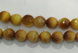 CTE902 15.5 inches 8mm faceted round golden tiger eye beads