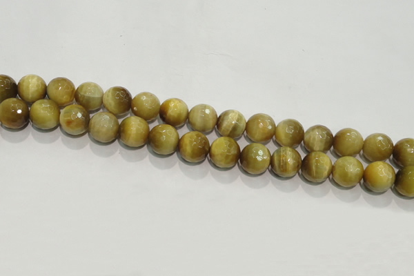 CTE904 15.5 inches 12mm faceted round golden tiger eye beads