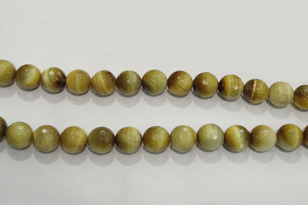 CTE906 15.5 inches 16mm faceted round golden tiger eye beads