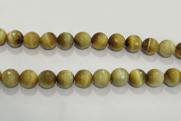 CTE907 15.5 inches 18mm faceted round golden tiger eye beads