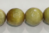 CTE908 15.5 inches 20mm faceted round golden tiger eye beads